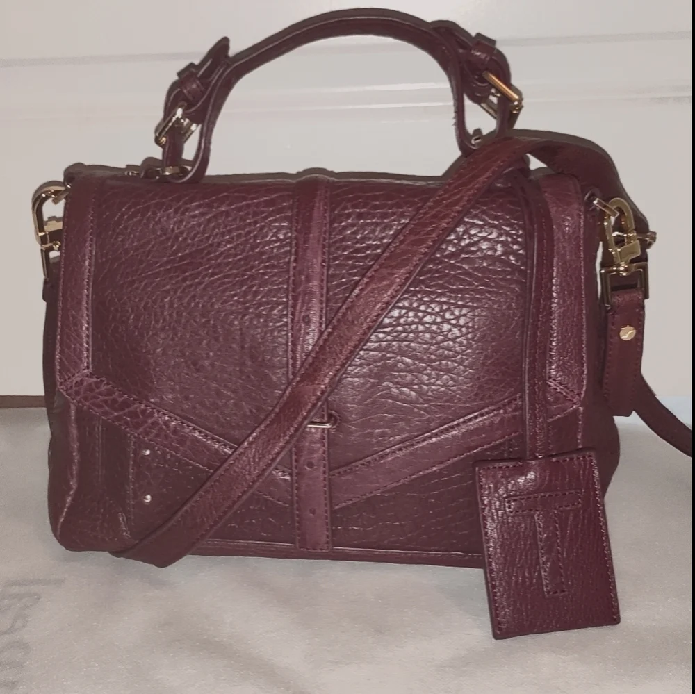Tory Burch 797 Plum Leather Satchel